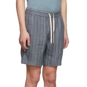 Vince Hemp Shorts Mens XL Gray Striped Drawstring Relaxed‎ Coastal Casual Modern